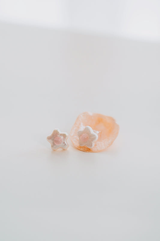 925 Silver Trinity Jelly Floral Studs