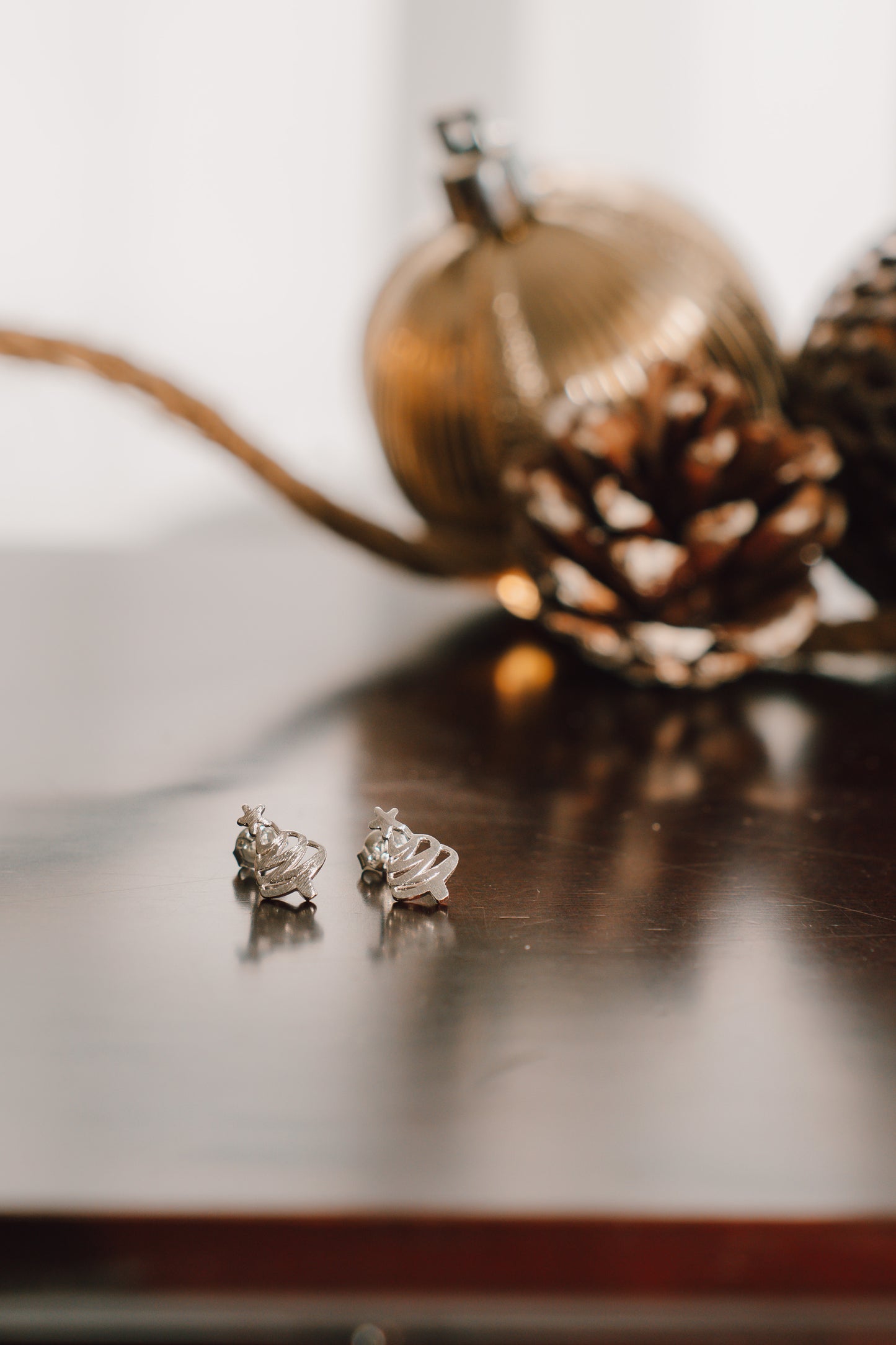 925 Silver Christmas Tree Studs (Silver)
