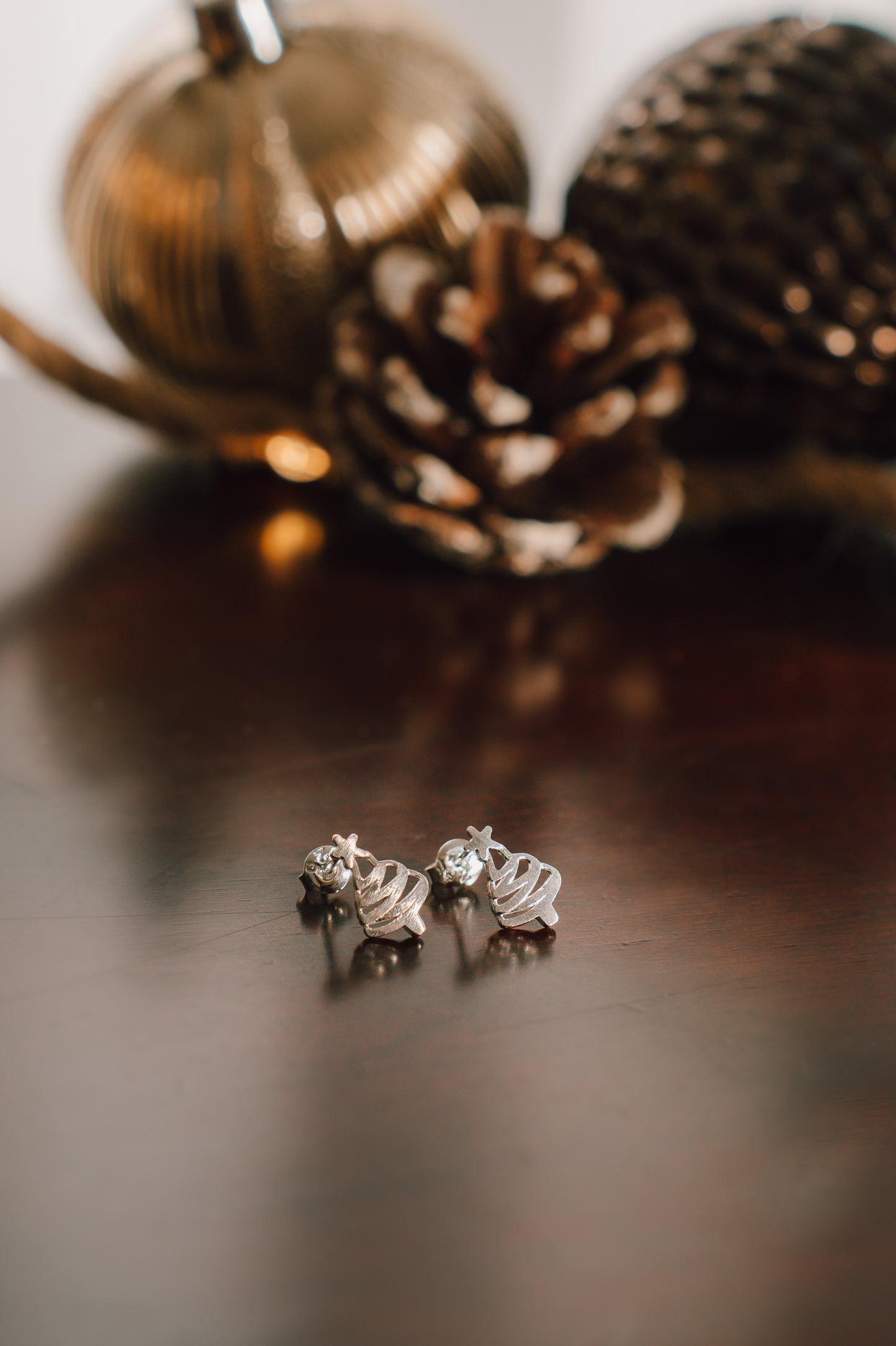 925 Silver Christmas Tree Studs (Silver)