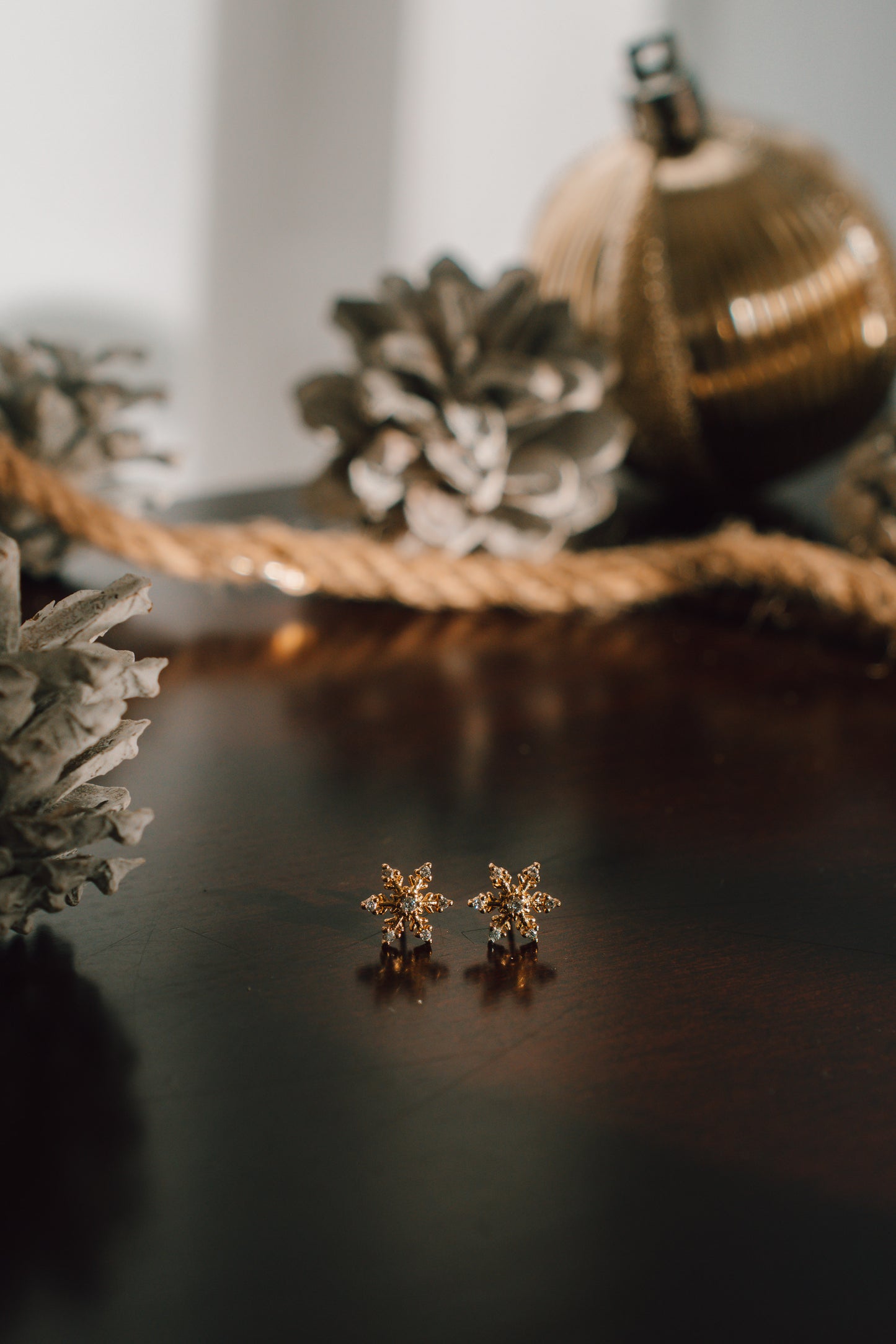 18k Gold Lexis Snowflake Earrings (Gold)