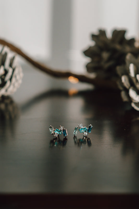 925 Silver Simone Sapphire Studs
