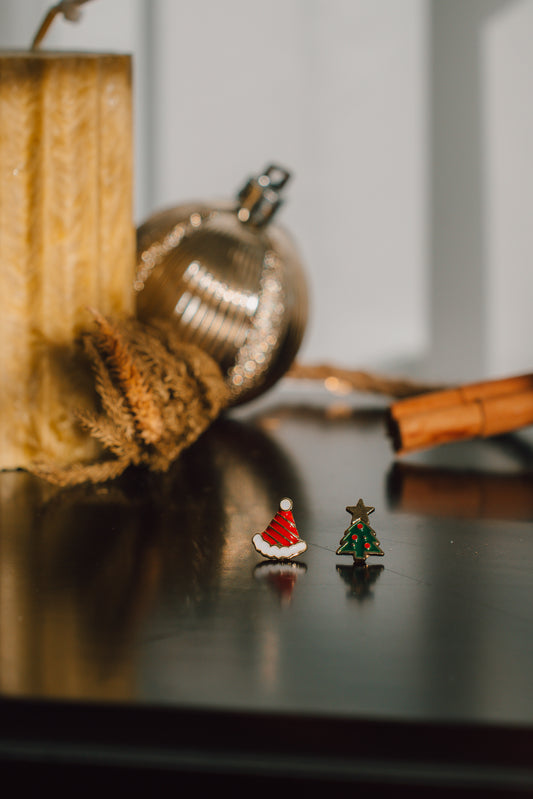 925 Silver Ho Ho Ho Mismatched Studs