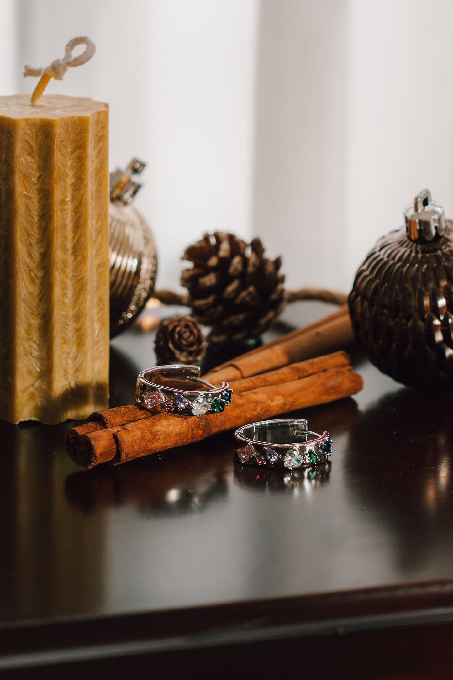 925 Silver Claudine Jewel Hoops