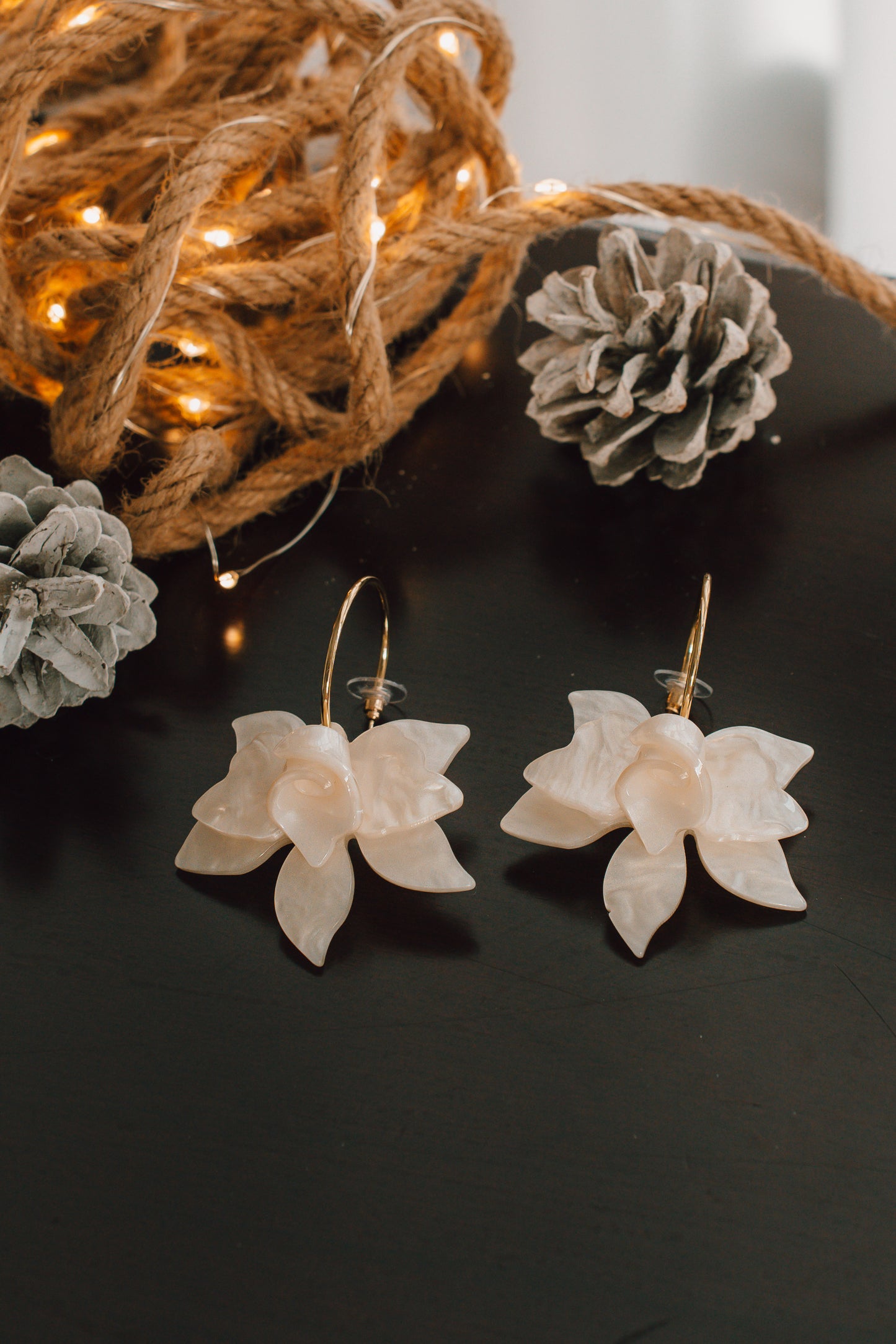 925 Silver Roseau Floral Earrings