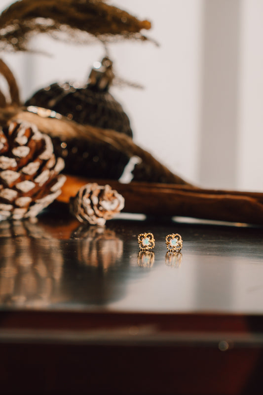 18k Gold Sydney Moonstone Studs