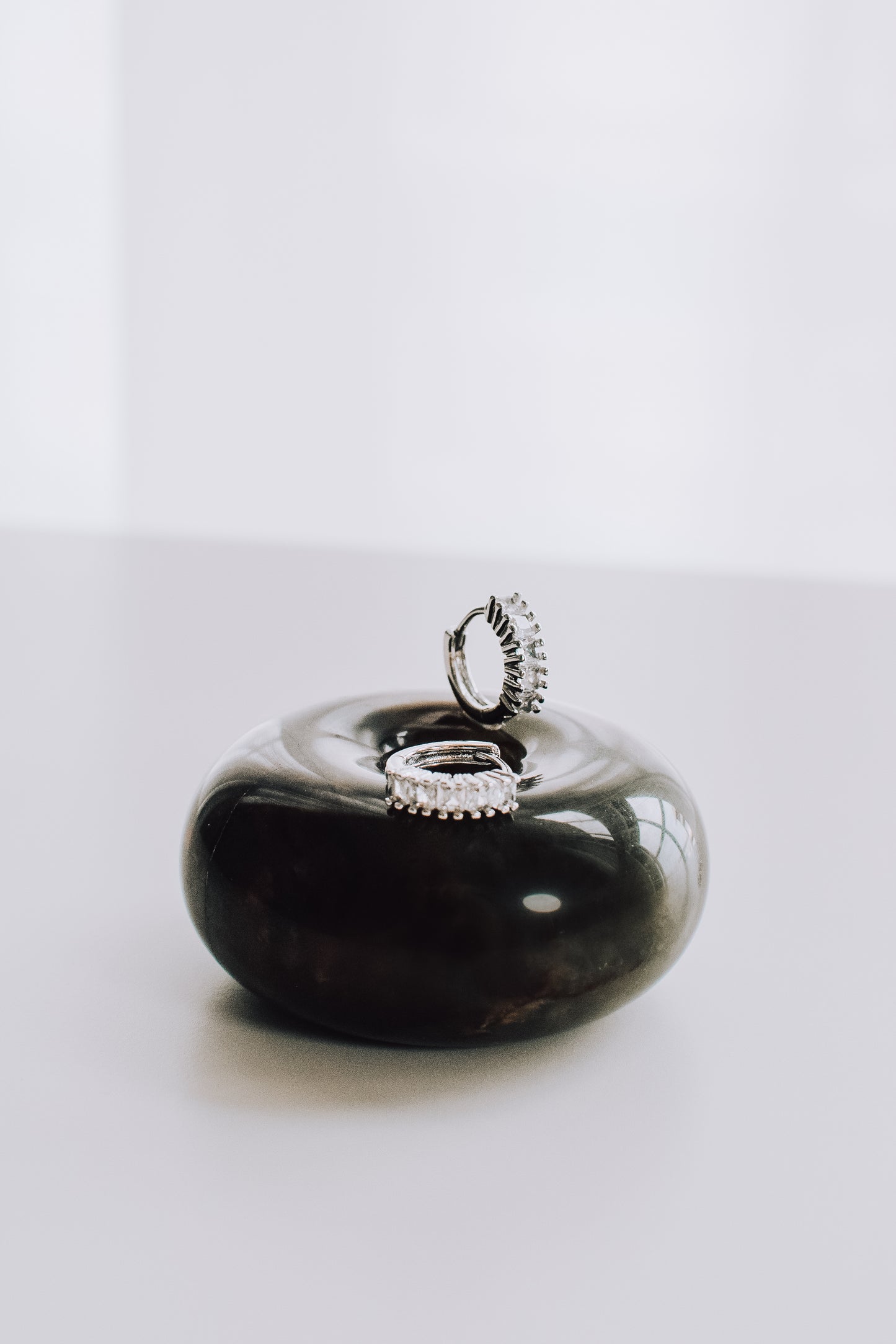 18k Gold Rowanne Silver Huggies