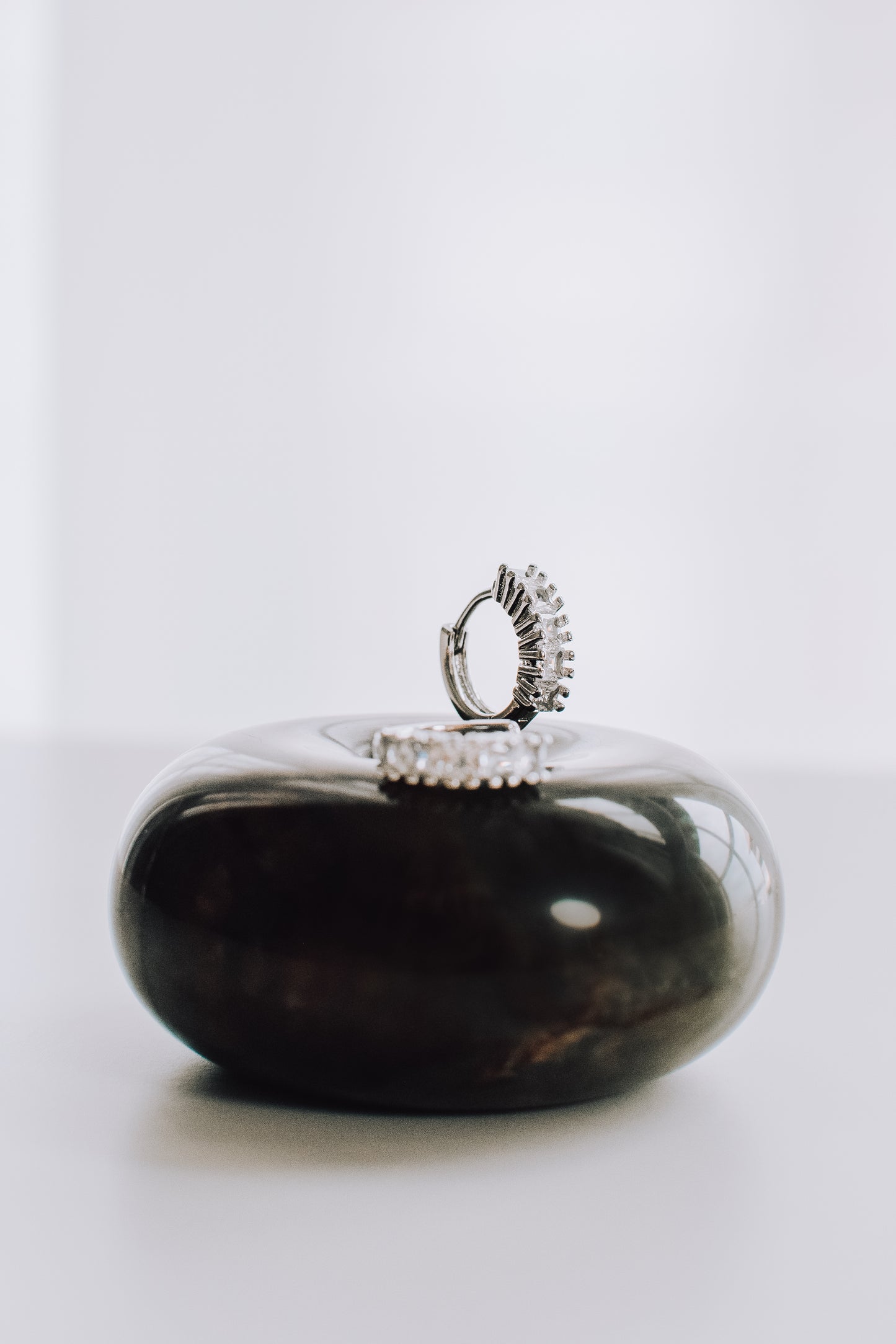 18k Gold Rowanne Silver Huggies