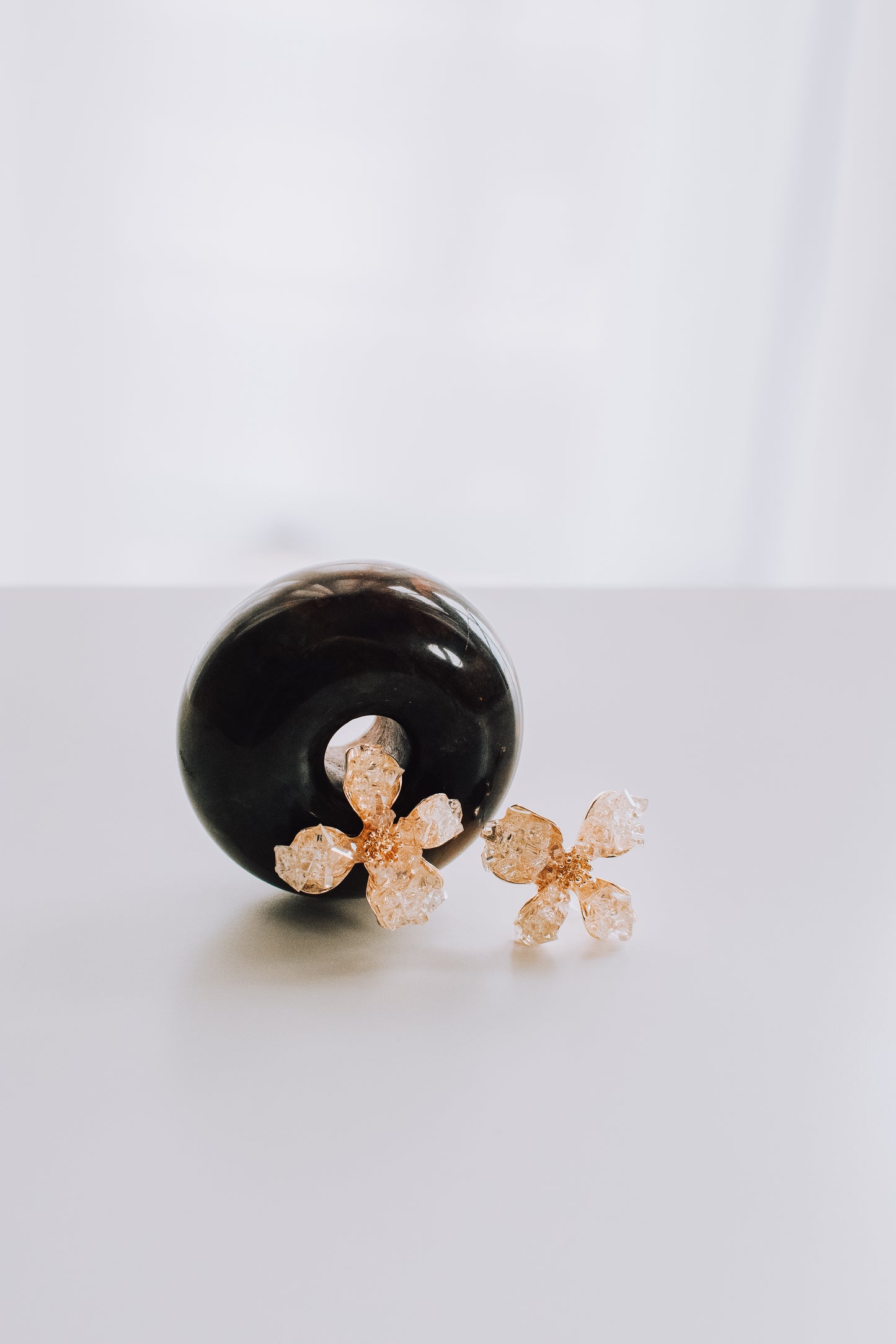 18k Gold Kira Champagne Flowers Earrings