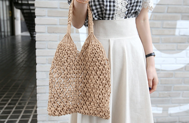 *PREORDER* Eukene Weaved Bag (Cream & Stable Brown)