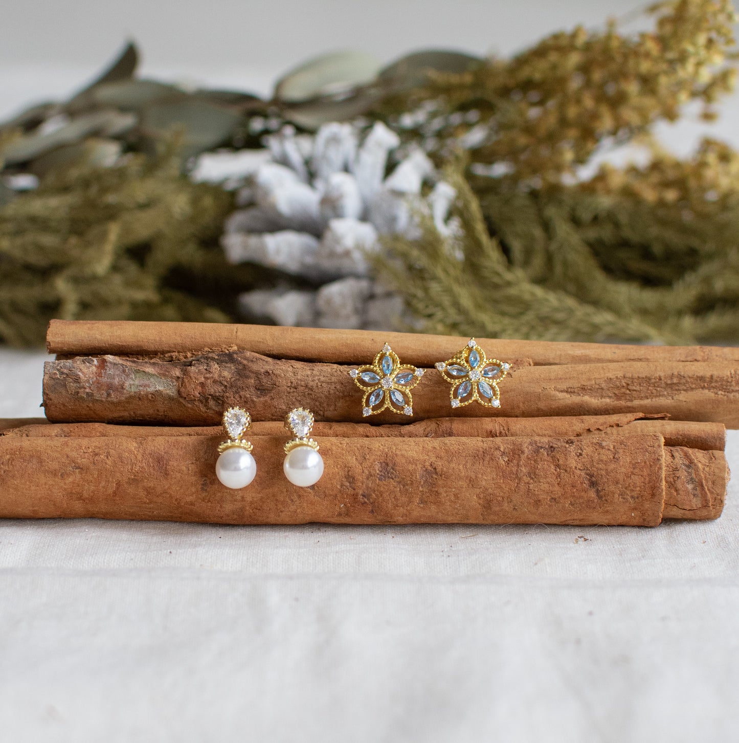 Candi Floral Earrings (Sierra Blue)