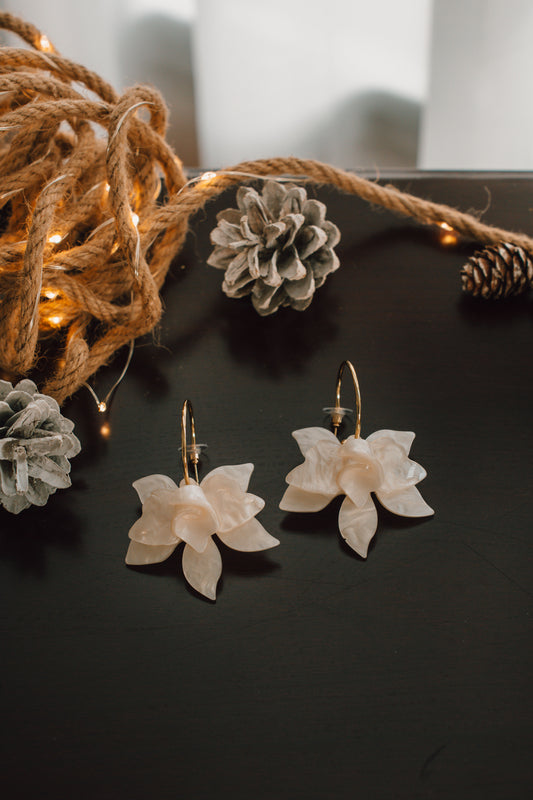 925 Silver Roseau Floral Earrings
