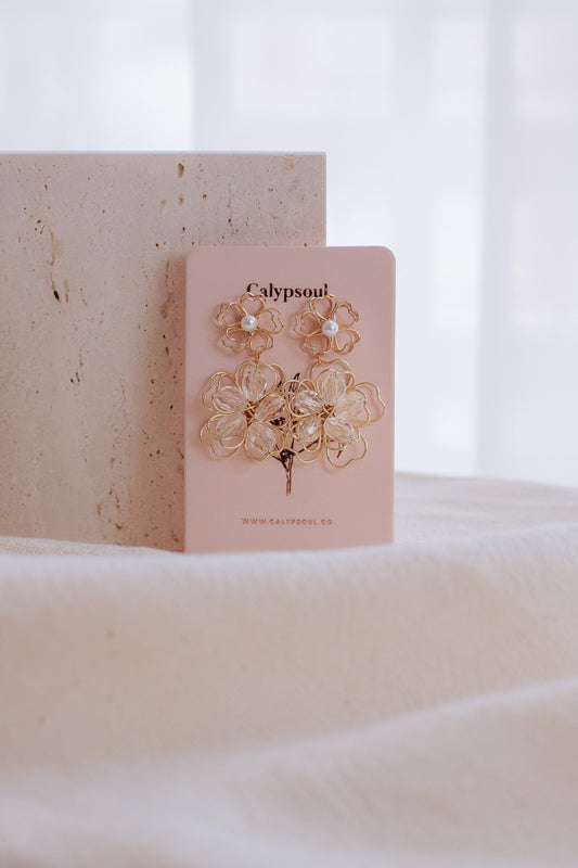 Blanche Floral Earrings (18k Gold Plated)