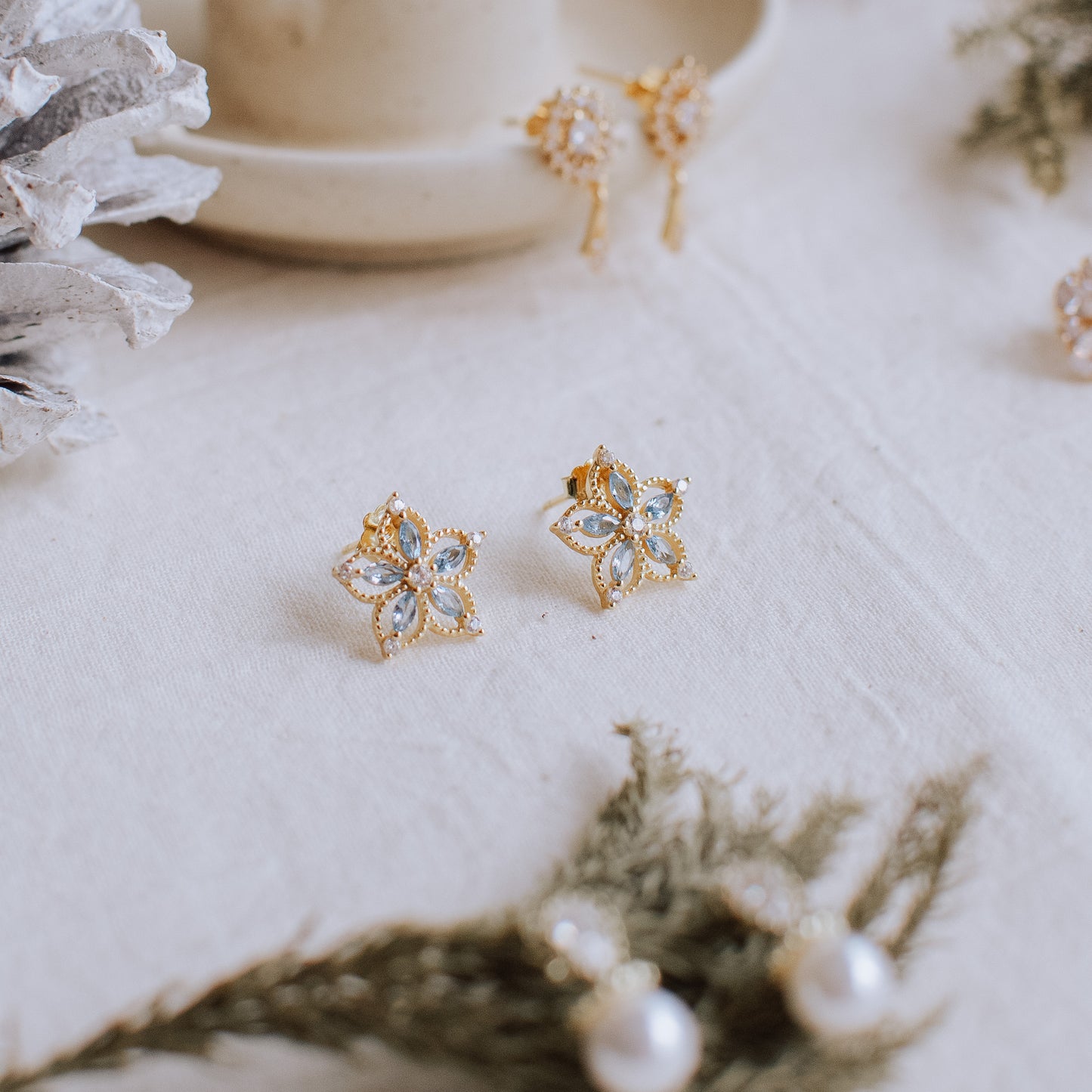 Candi Floral Earrings (Sierra Blue)