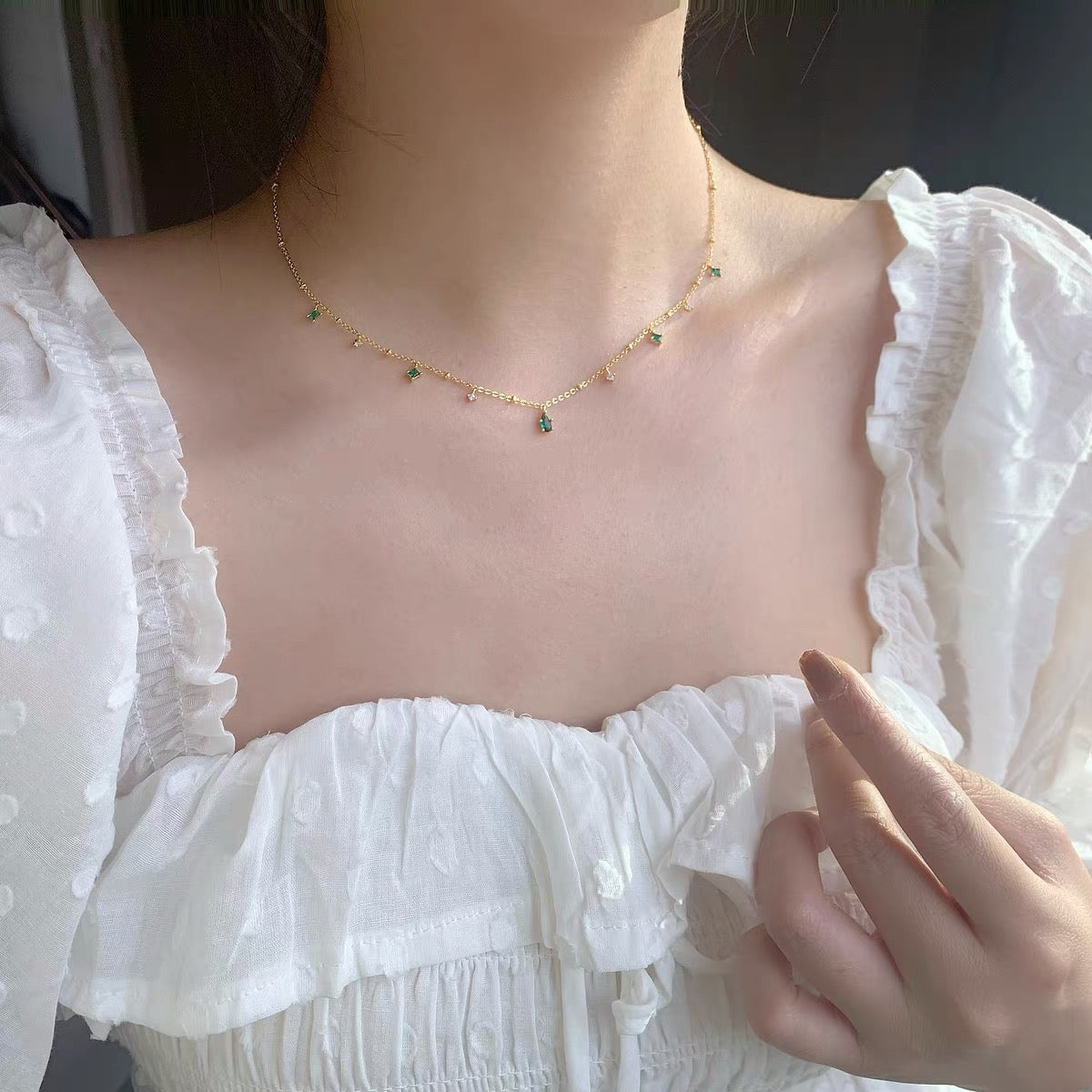 *PREORDER* Jade Crystal Necklace (925 Silver)