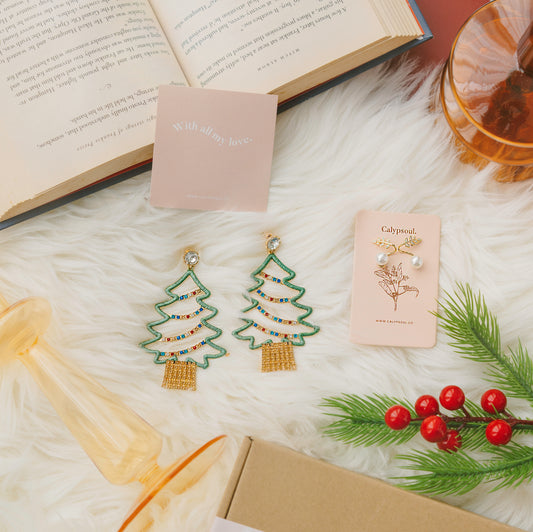 Bejewelled Christmas Tree Earrings
